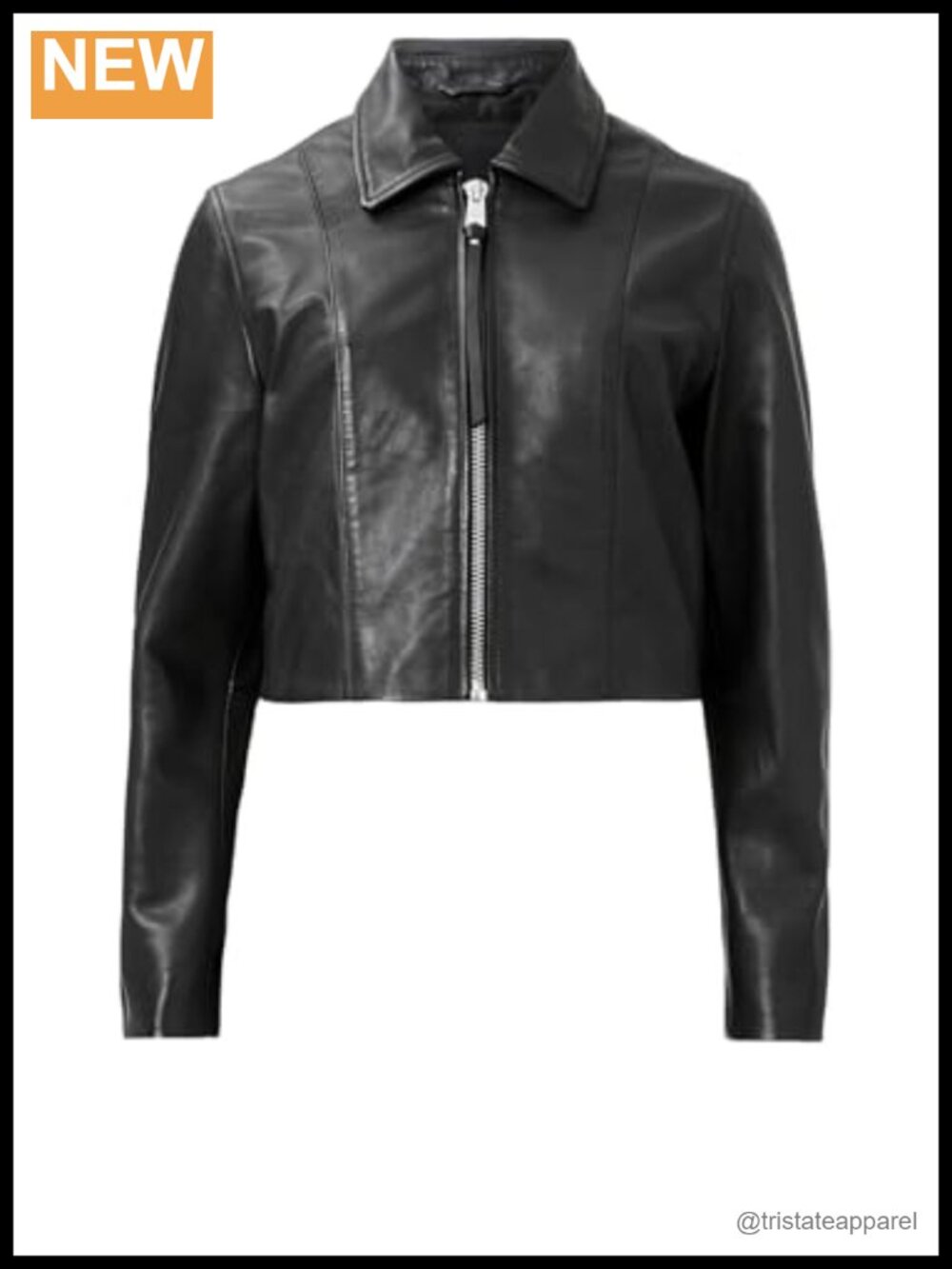 AllSaints Alma Aviator Jacket, 100% Lamb Leather, Heavyweight